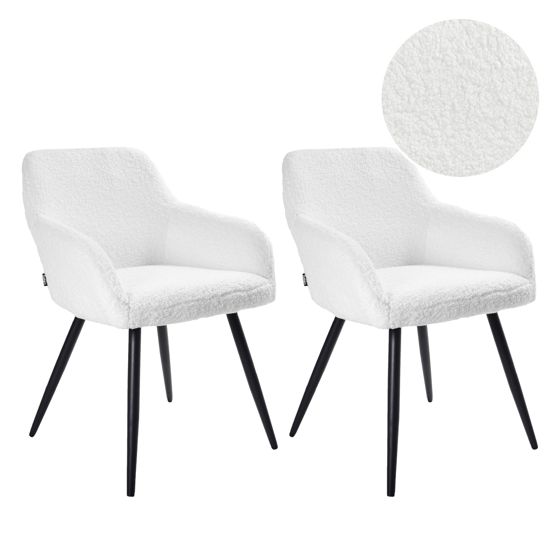 Set med 2 matstolar CASMALIA Bouclé Off-White