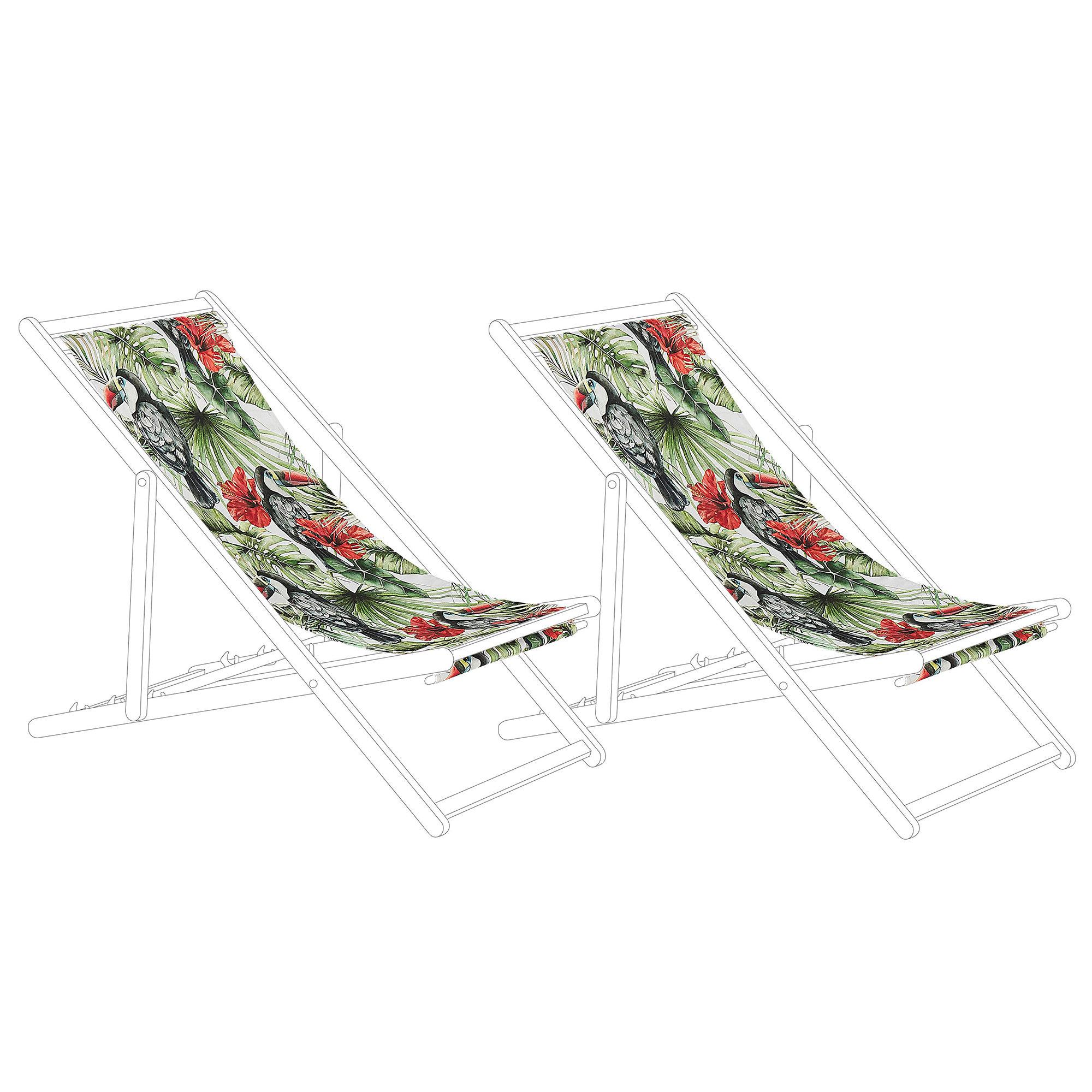 Set med 2 ersättningstyger för solstol ANZIO/AVELLINO 113 x 44 cm Flerfärgad
