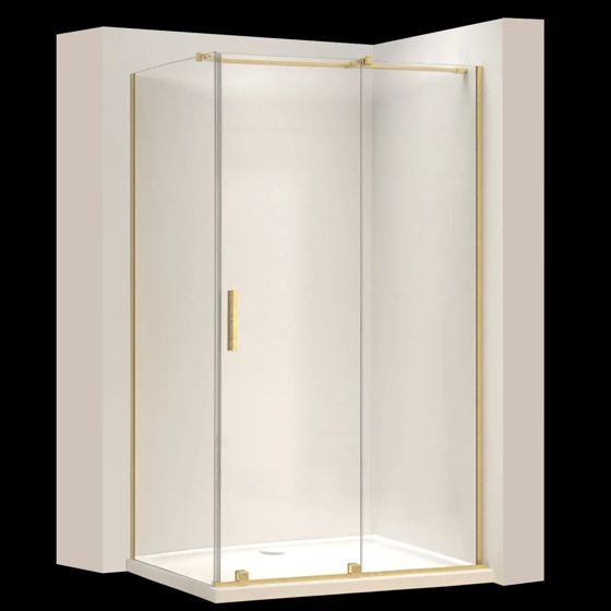 REA Duschkabin MONTANA 130x80 Borstat Guld, 130x80x200,5cm
