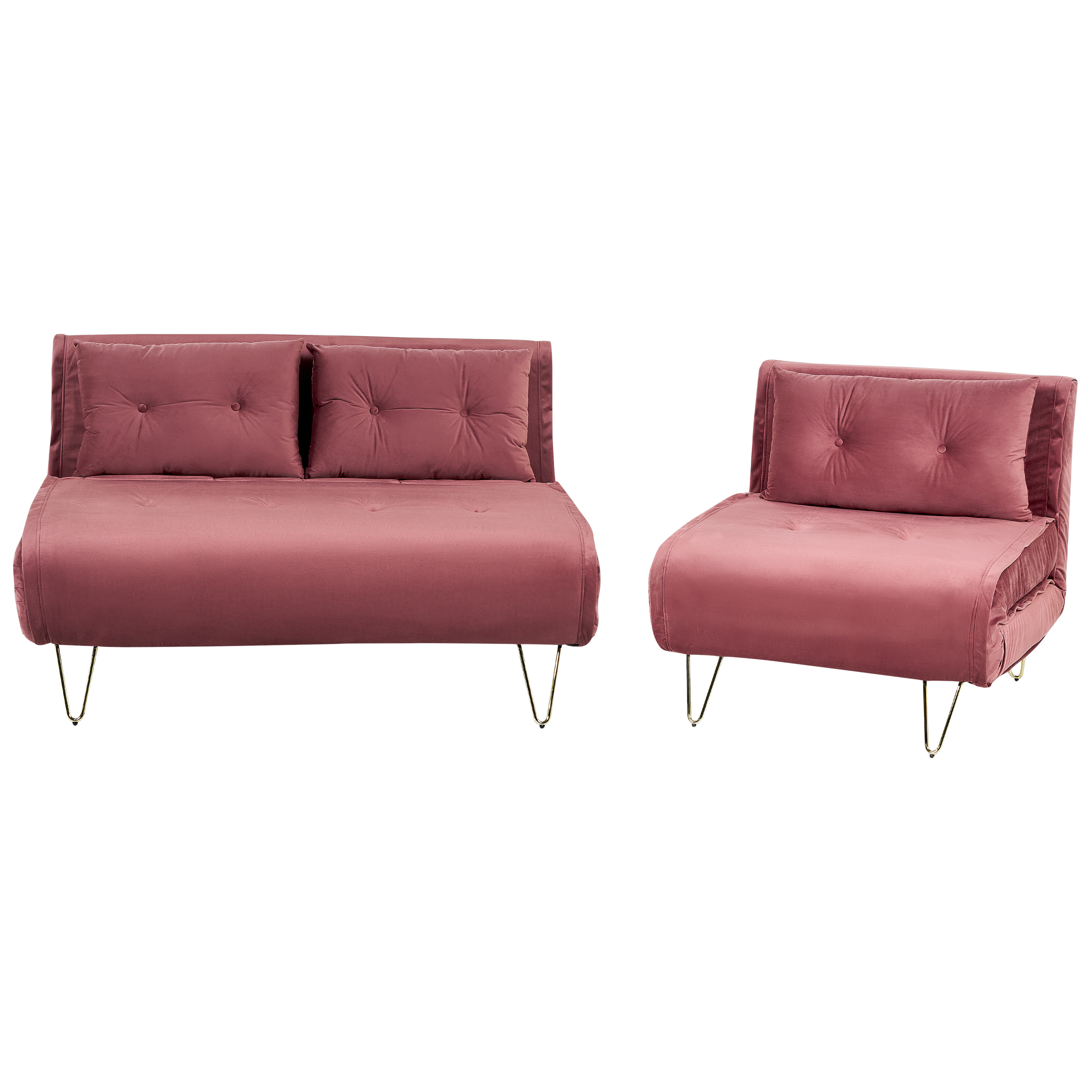 Soffgrupp 3-sits VESTFOLD Sammet Rosa