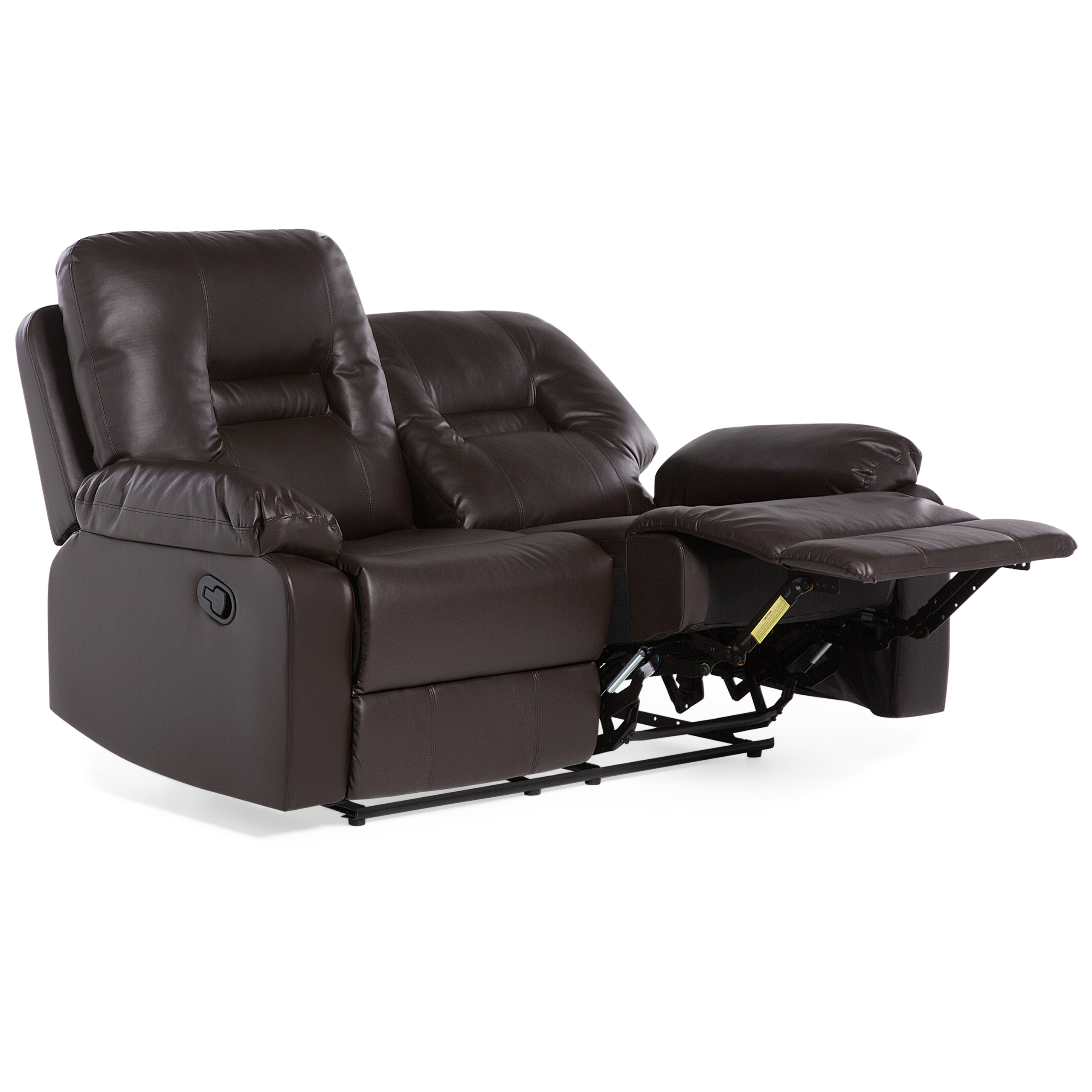 Manuell reclinersoffa 2-sits BERGEN Konstläder Brun