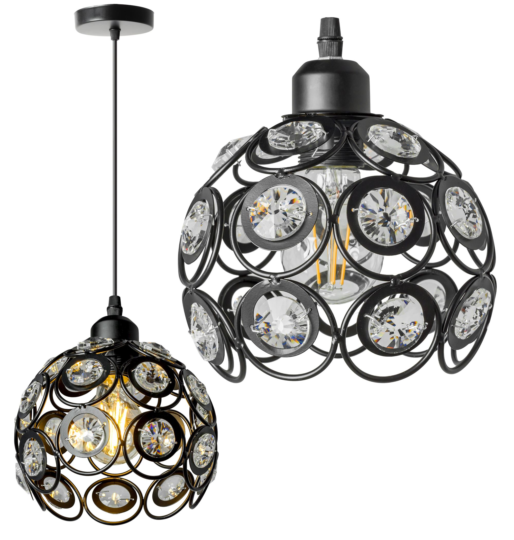TOOLIGHT hängande taklampa APP206-1CP Svart 14,5x18x80cm