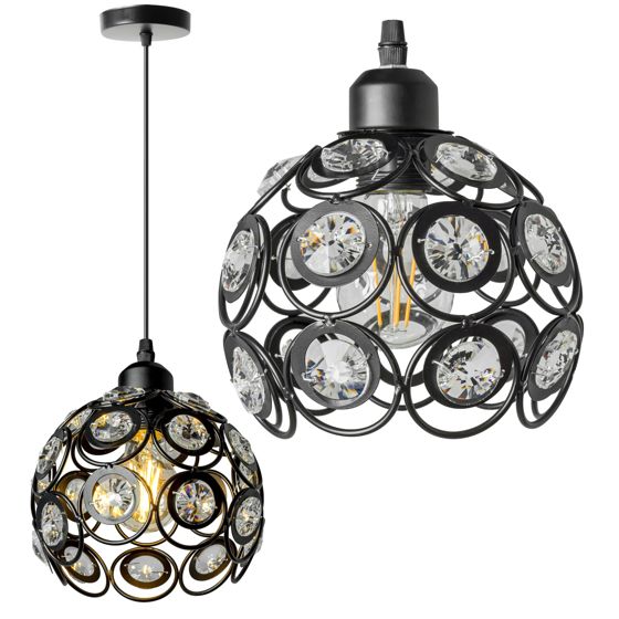 TOOLIGHT hängande taklampa APP206-1CP Svart 14,5x18x80cm