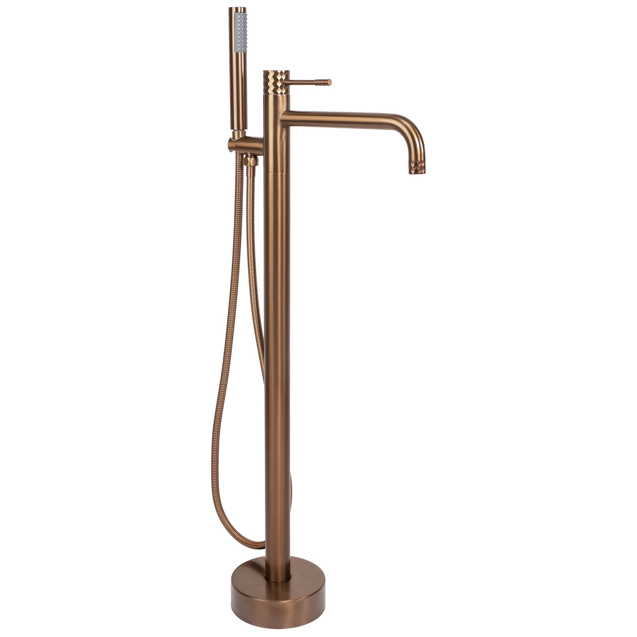 REA golvmonterad badkarsblandare Lungo Diamond , Borstad koppar, 23,5x16x88cm