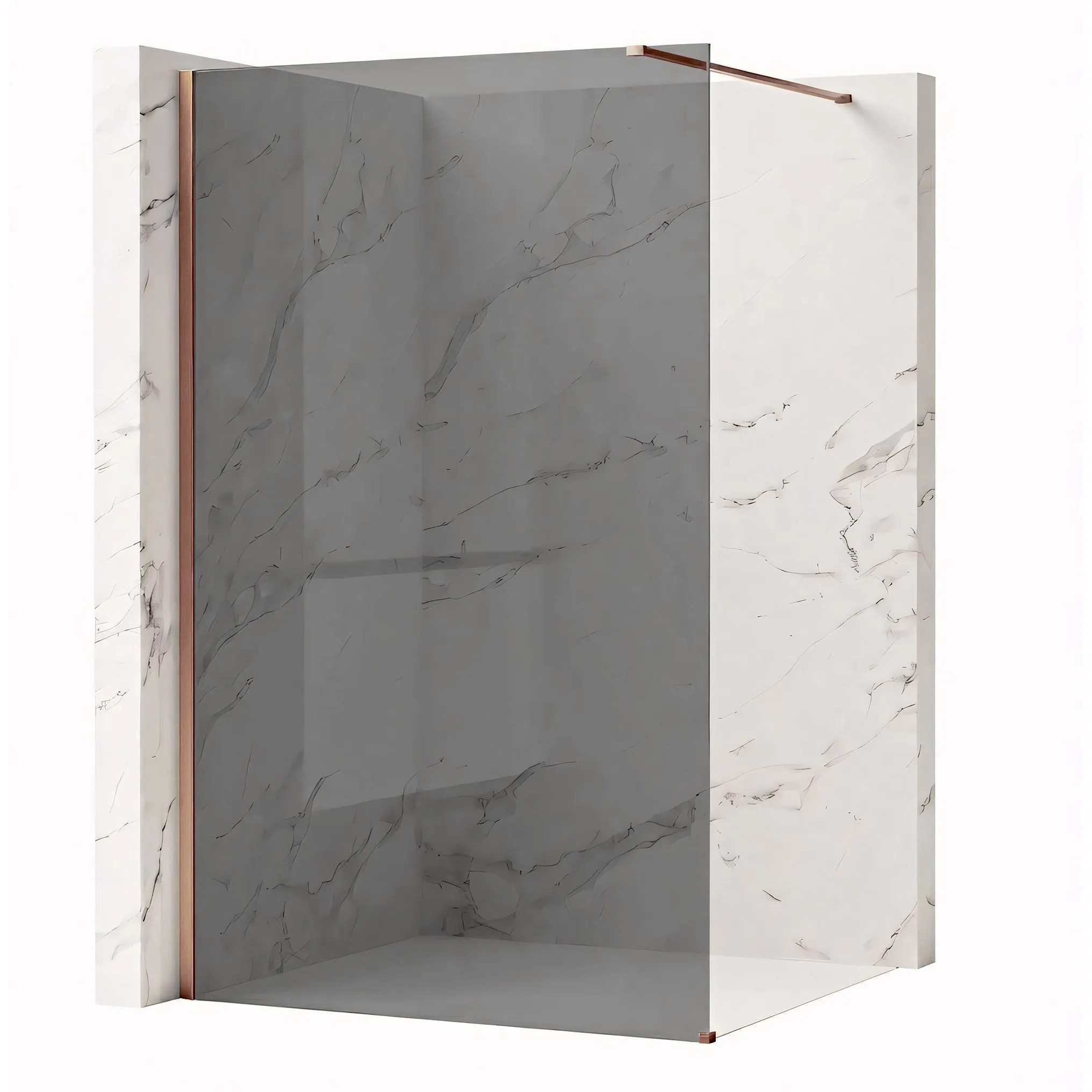 REA Duschvägg Flexi Grey 80 Borstad Koppar, 120x80x195cm