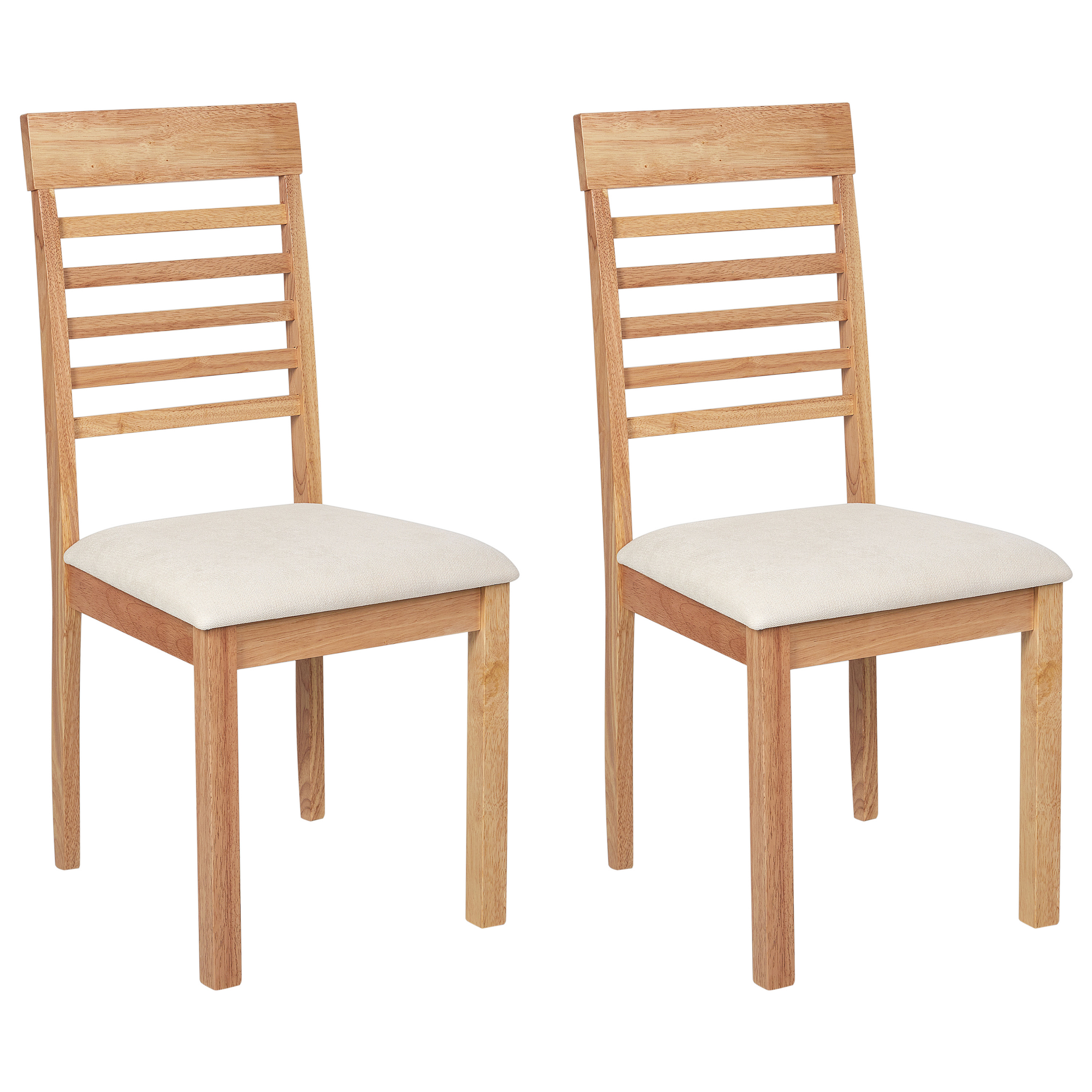 Set med 2 matstolar ORTLEY Trä Ljusbrun/ Beige