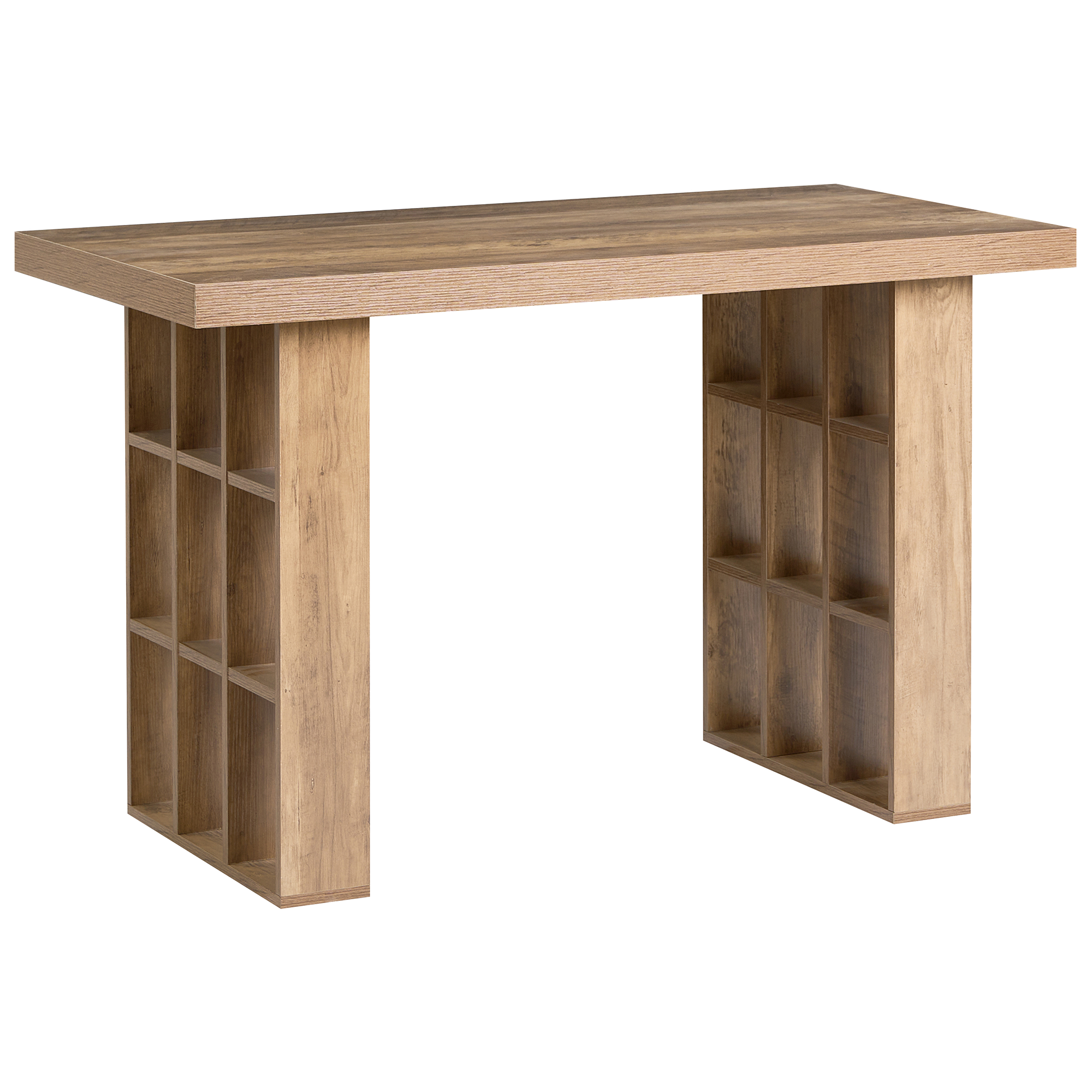 Skrivbord ELURA 120 cm 60 cm med hyllor Ljusbrun