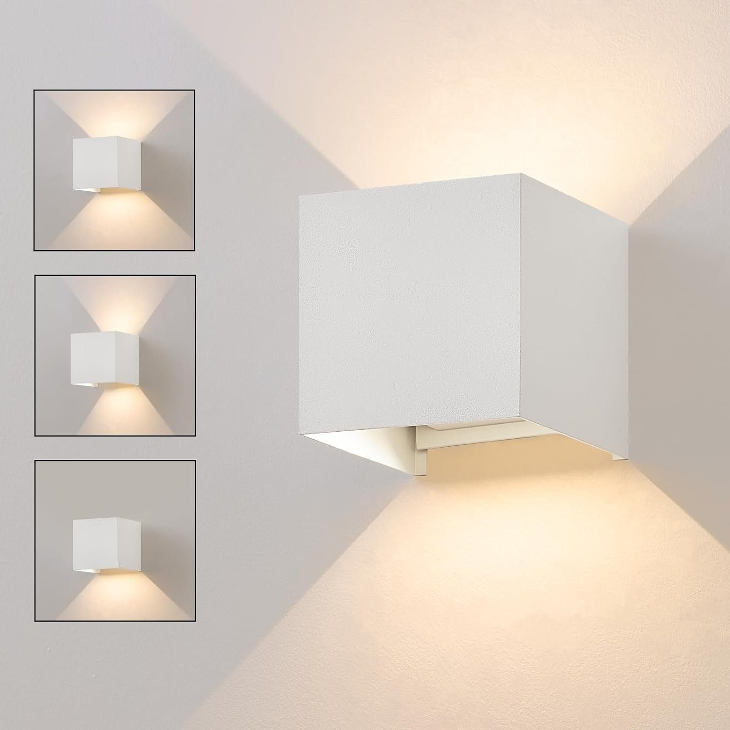 NETTLIFE Vägglampa för inomhusbruk - Uppåt/Nedåt, Vägglampa för utomhusbruk, Svart, LED-vägglampa för utomhusbruk, 5W, IP65, Varmvit