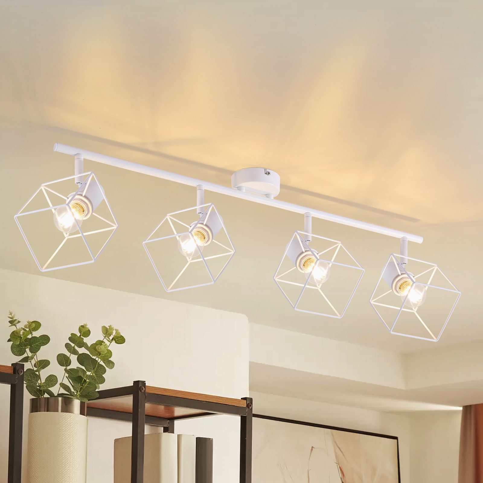 NETTLIFE svart takspotlight E14 350° roterande taklampa vintage - metall för vardagsrum justerbar utan glödlampa