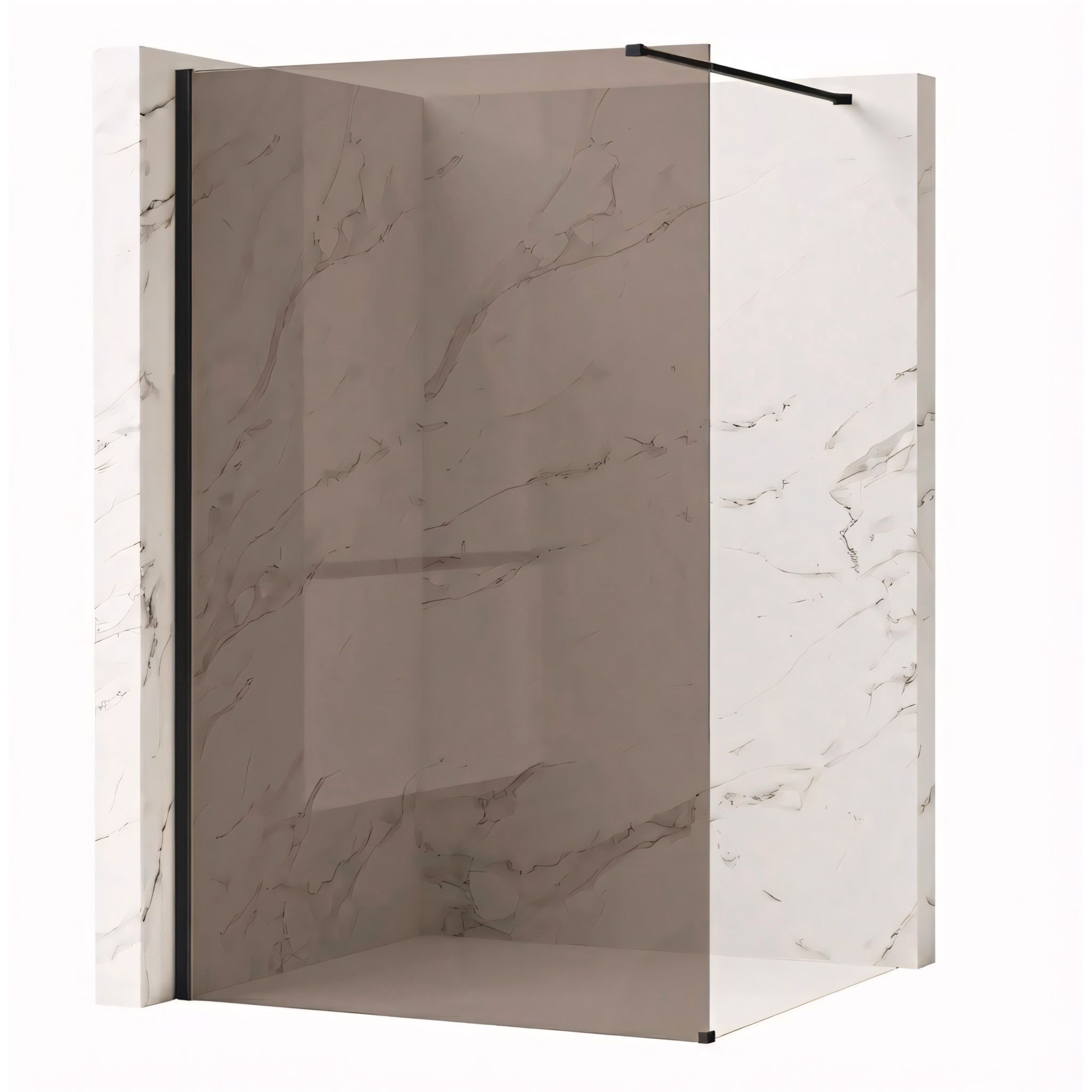 REA Duschvägg Flexi brown 100 Svart, 120x100x195cm