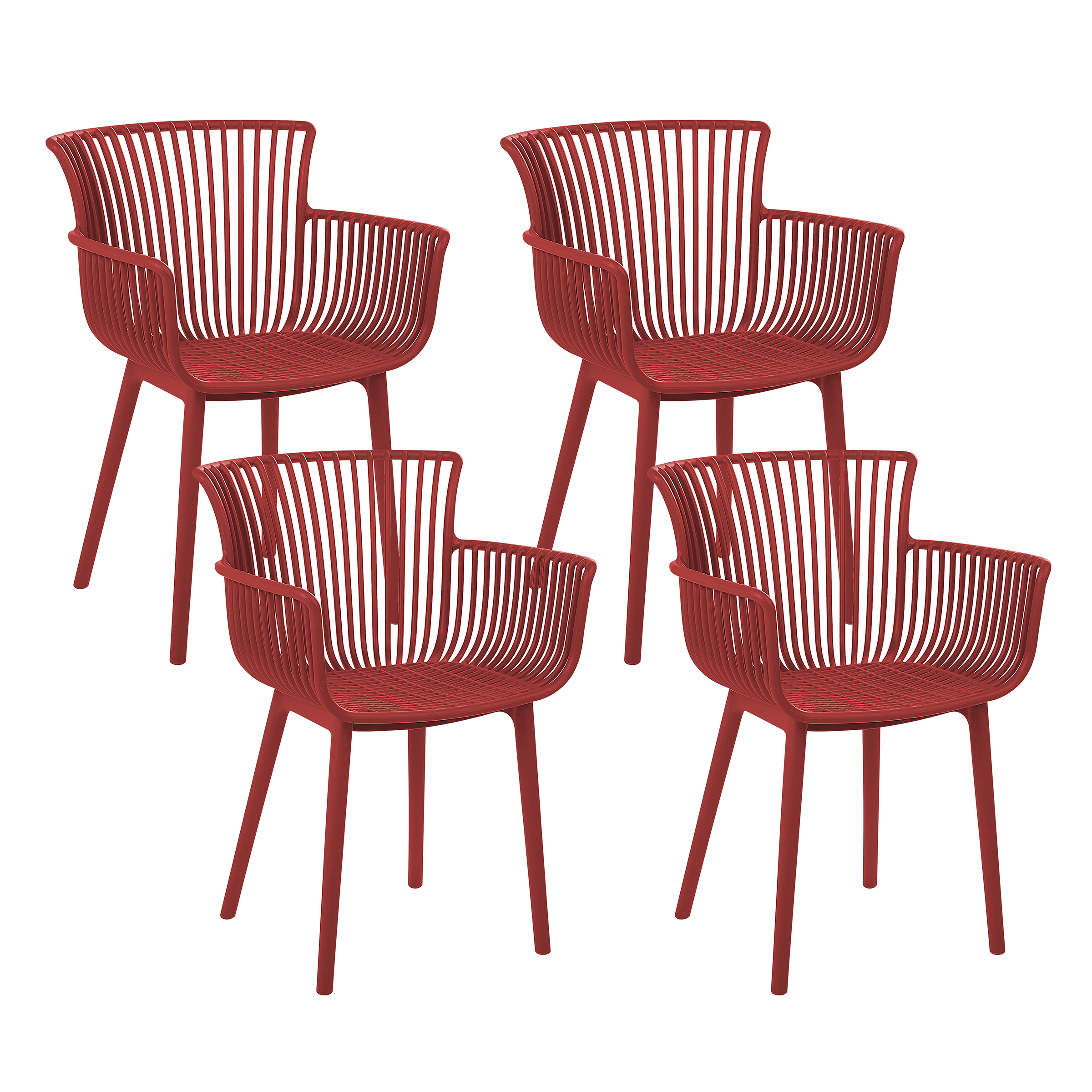 Set med 4 trädgårdsstolar PESARO Röd