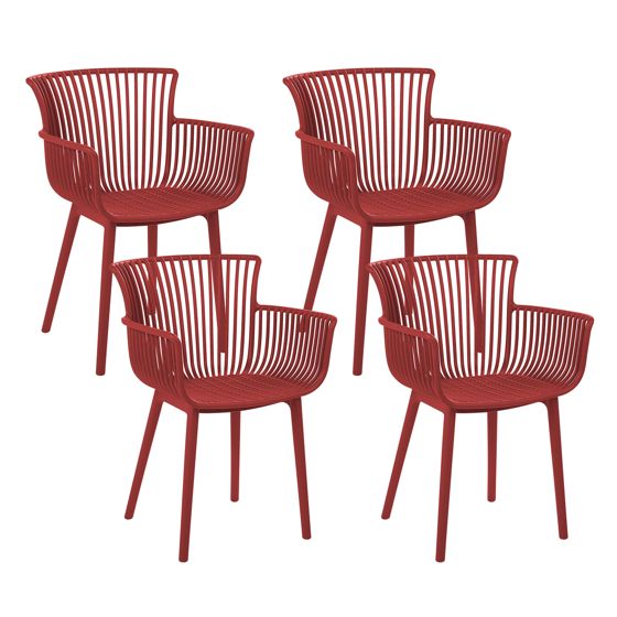 Set med 4 trädgårdsstolar PESARO Röd