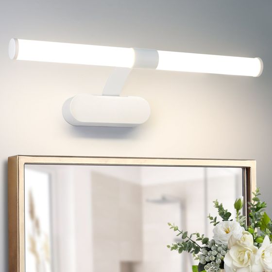 NETTLIFE LED - spegellampa, 40 cm, 6 W, vattentät, IP44, modern, neutral, vit, 4000 K, vit