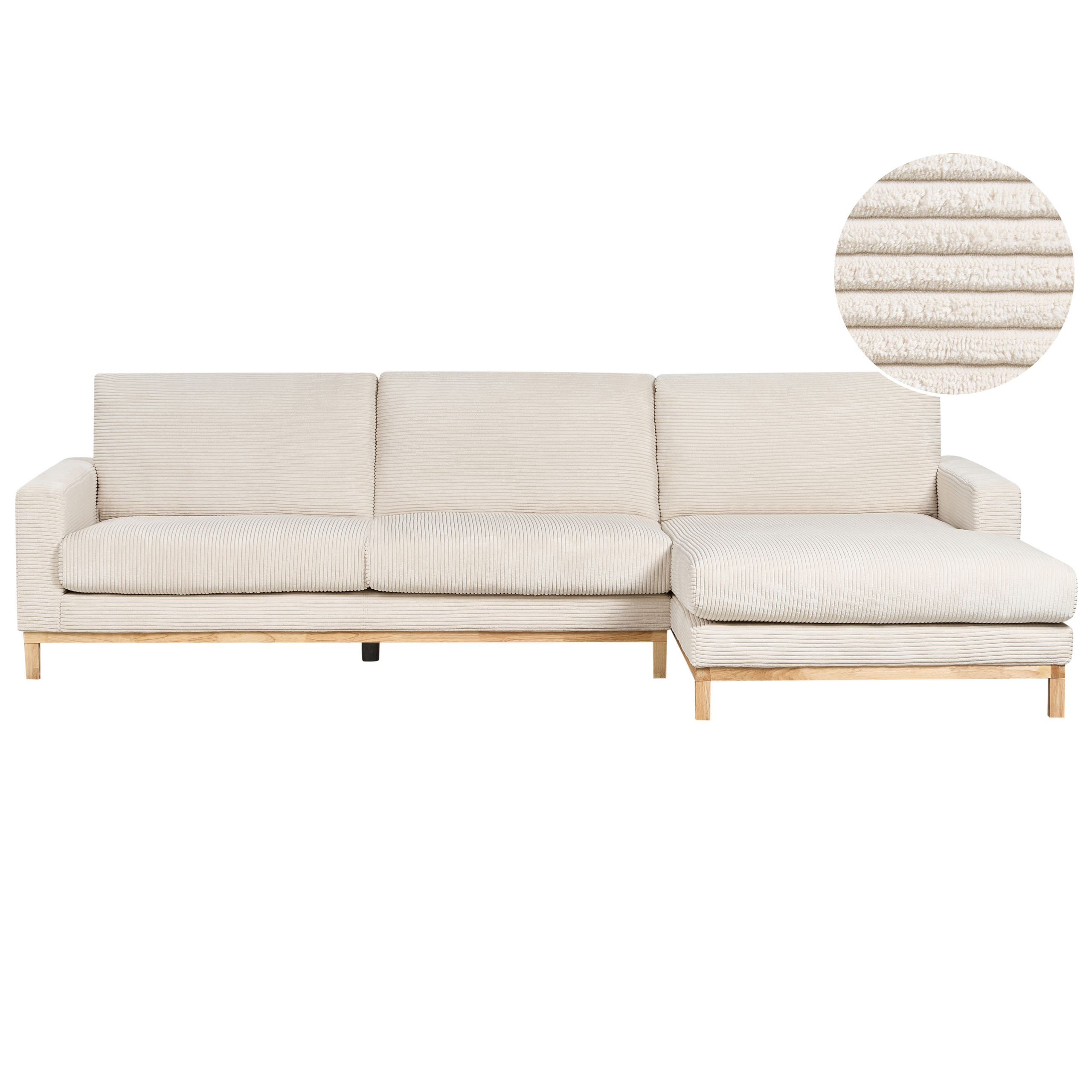 Hörnsoffa 4-sits SIGGARD Manchester Ljusbeige Vänstervänd