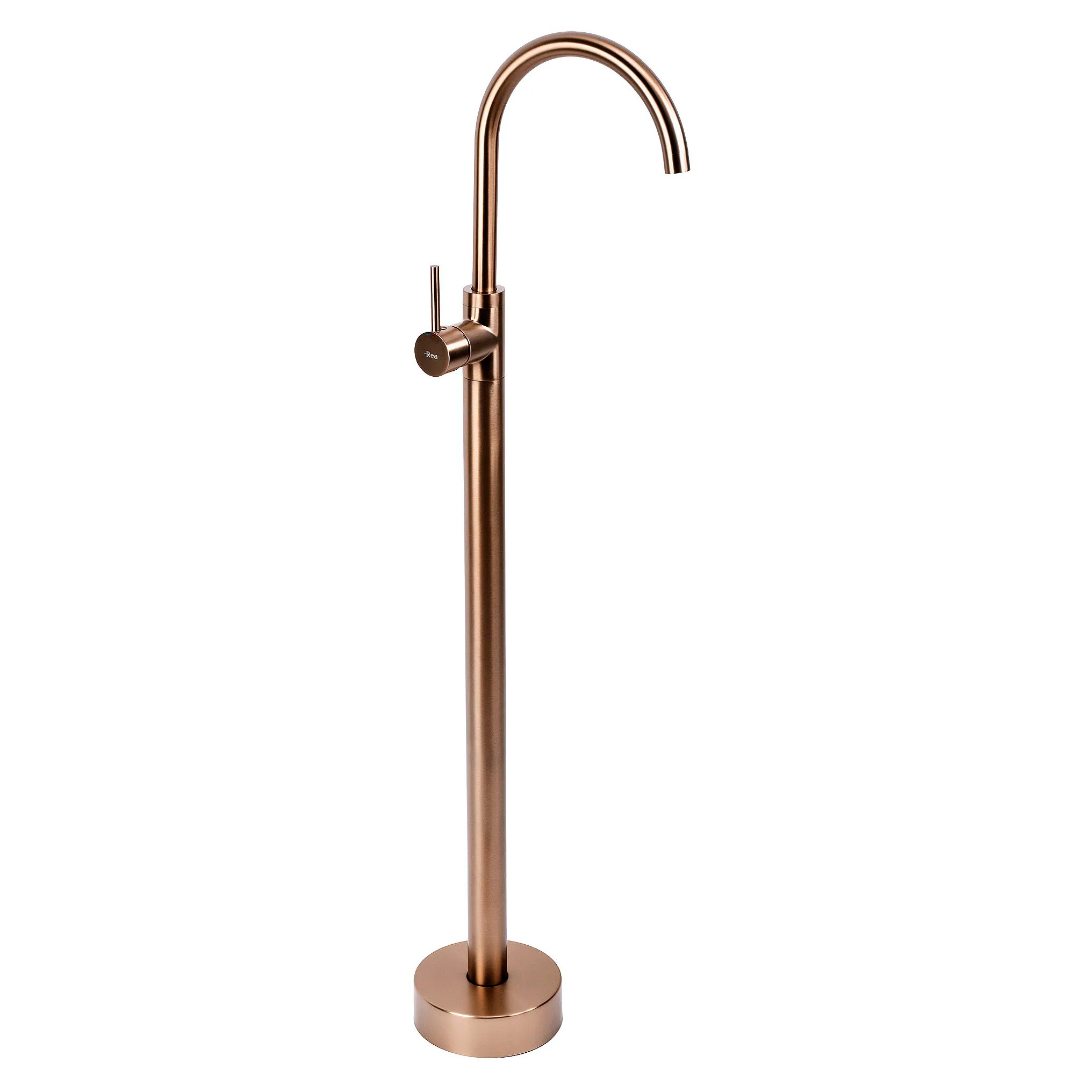 REA Golvmonterad Tvättställsblandare Lungo Borstad Koppar, 96x20x107,5cm