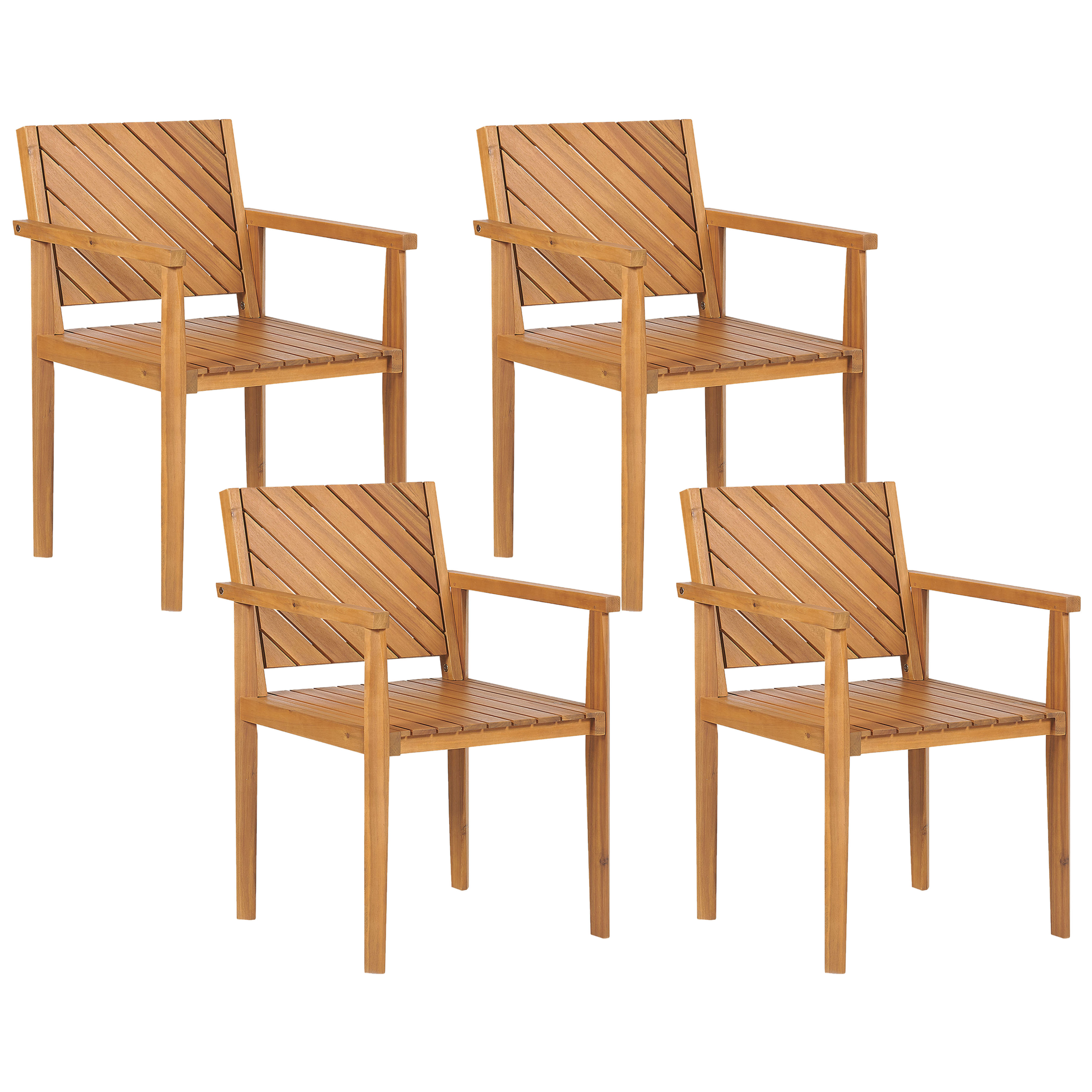 Set med 4 trädgårdsstolar BARATTI Akaciaträ Brun