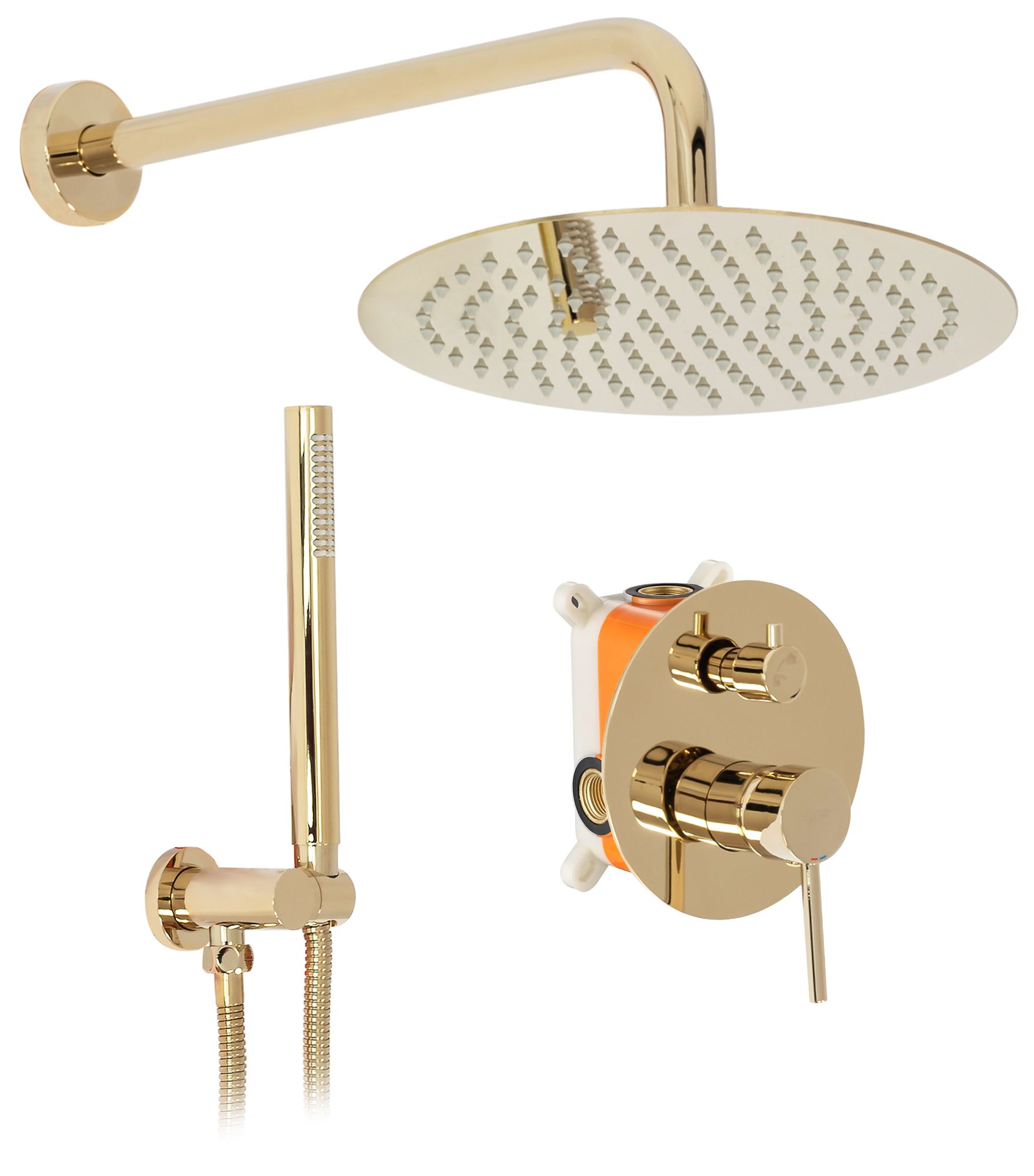 REA Inbyggt Duschset LUNGO Guld, 36x16x36,5cm