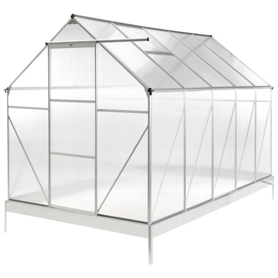 Växthus för trädgård APULIA 190 cm 315 cm Silver