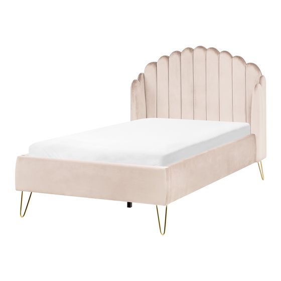 Säng med lamellram AMBILLOU 120 x 200 cm Ljusbeige