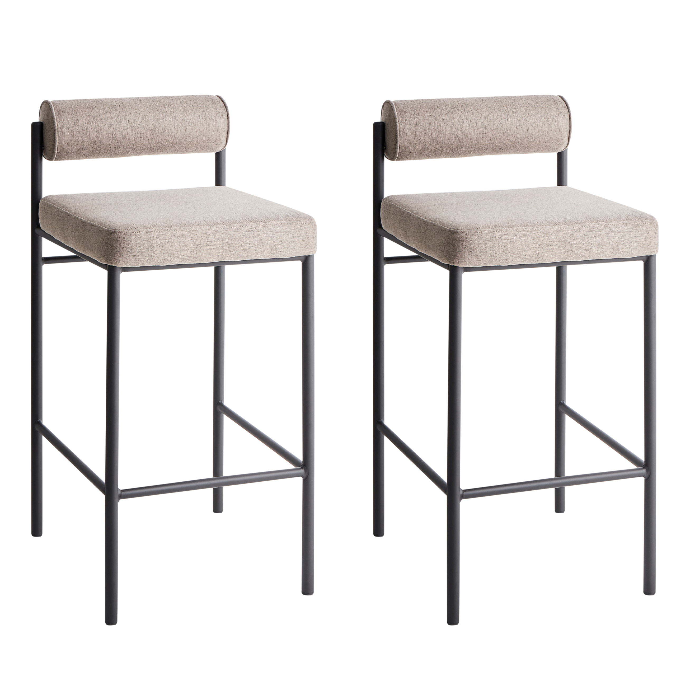 Set med 2 barstolar AMAYA Taupe