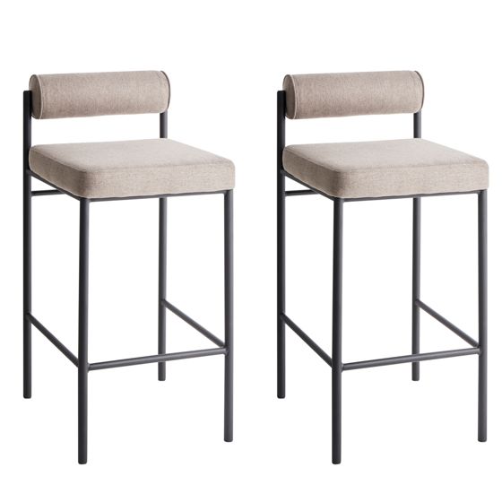 Set med 2 barstolar AMAYA Taupe