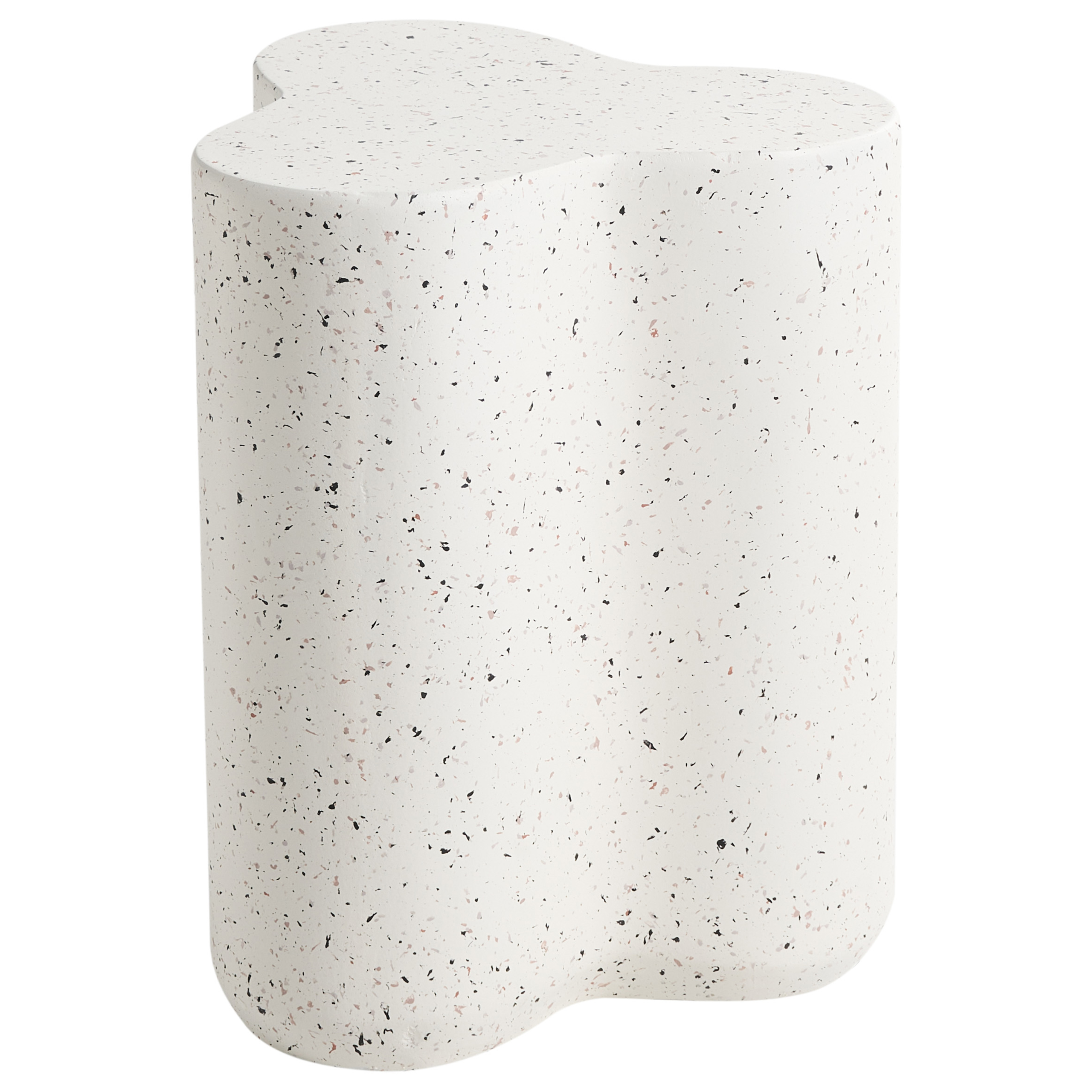 Sidobord TELLARO 32 cm 37 cm Terrazzoeffekt Off-White