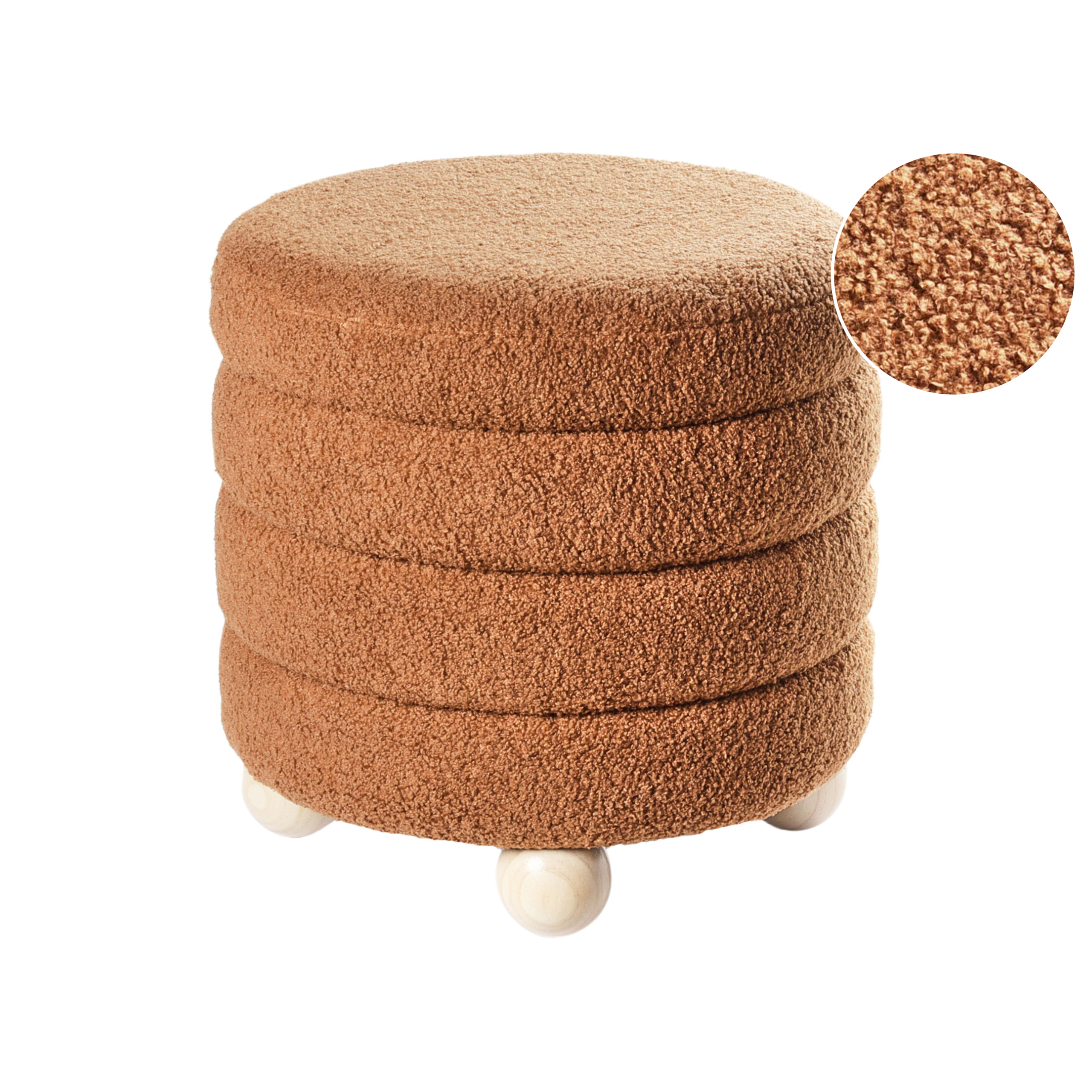 Sittpuff CHILLY Bouclé Guldbrun