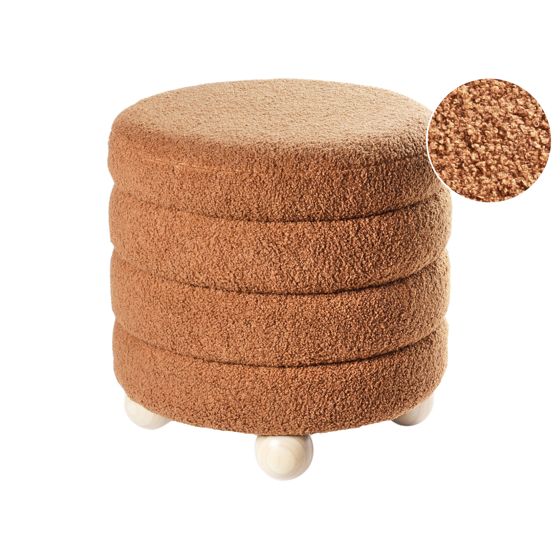 Sittpuff CHILLY Bouclé Guldbrun