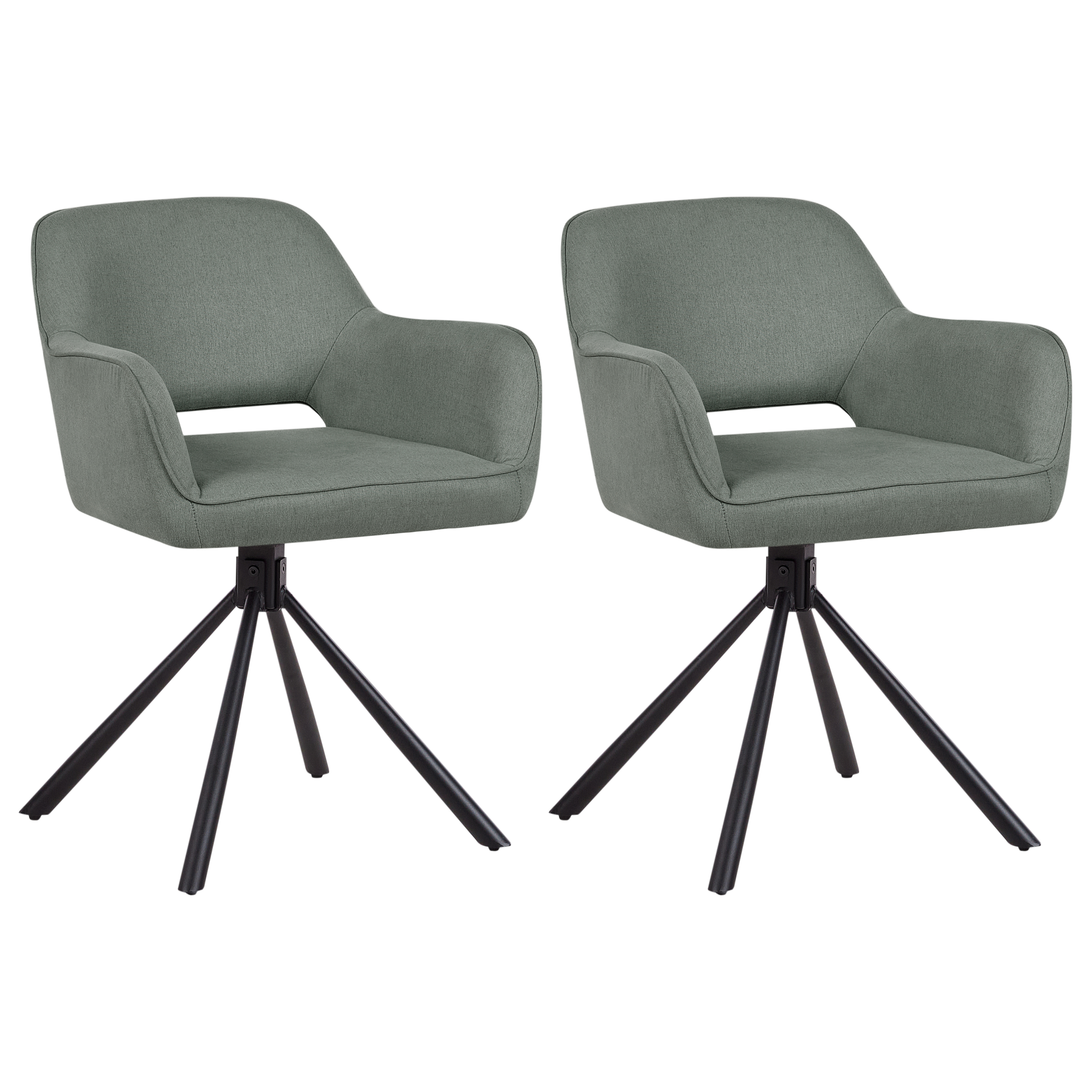 Set med 2 matstolar Vridbar LOURES Mörkgrön