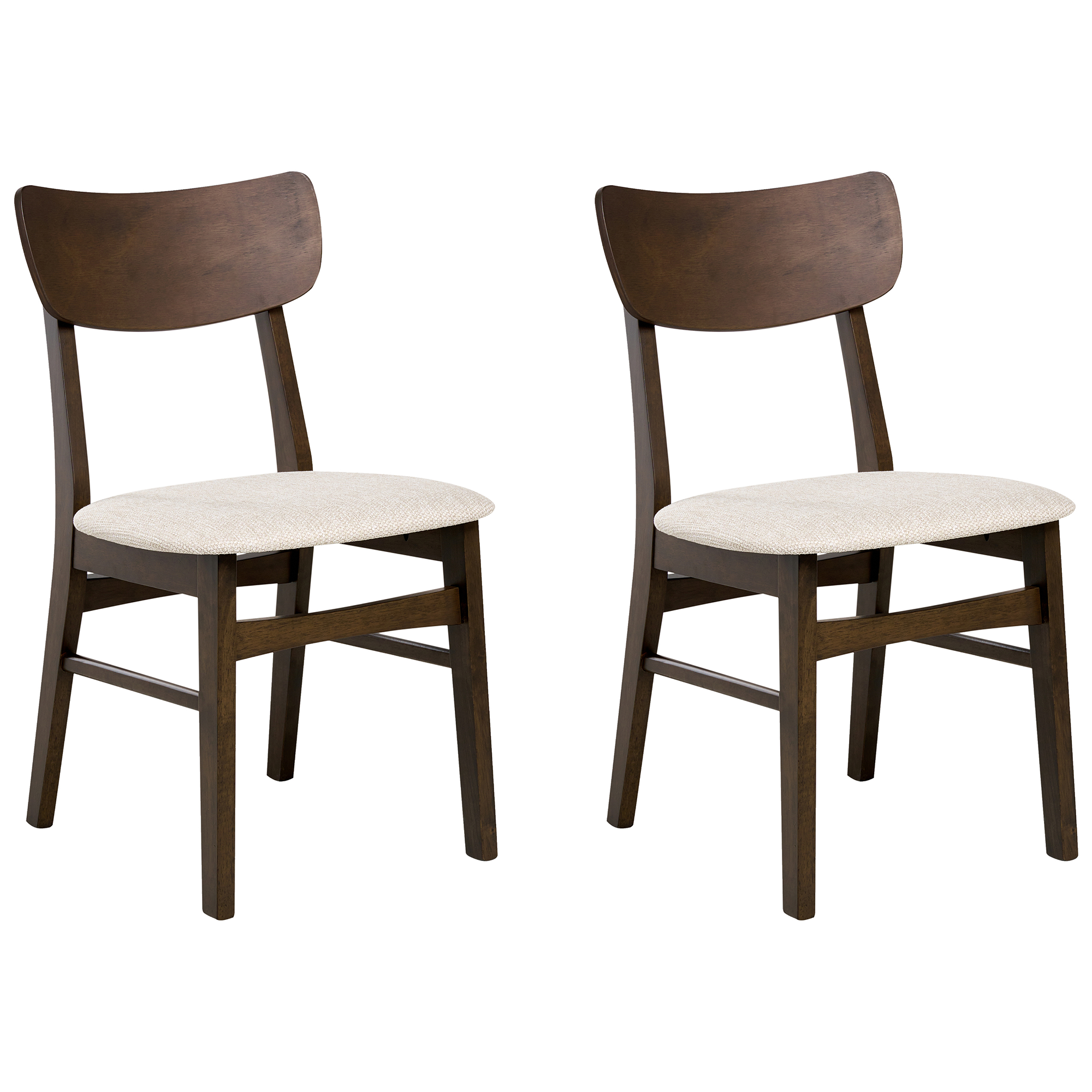 Set med 2 matstolar ANOKA Trä Mörkbrun/ Beige