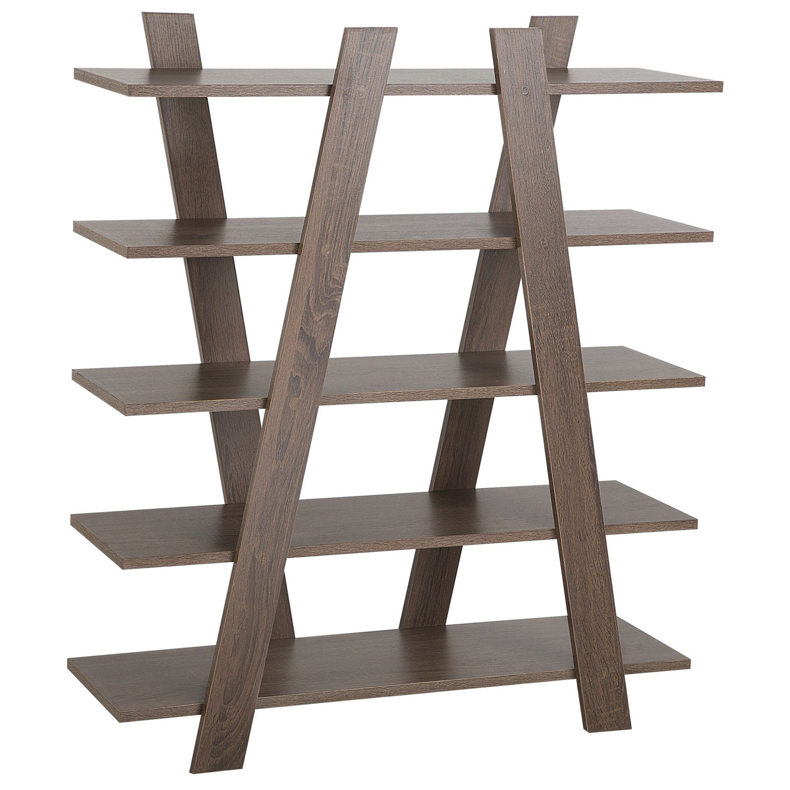 Öppen garderob med 5 hyllor ESCALANTE 116 cm Mörkbrun