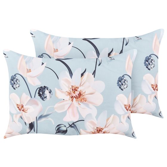 Set med 2 utomhusdynor APRICALE Blommigt tryck 40 x 60 cm Blå