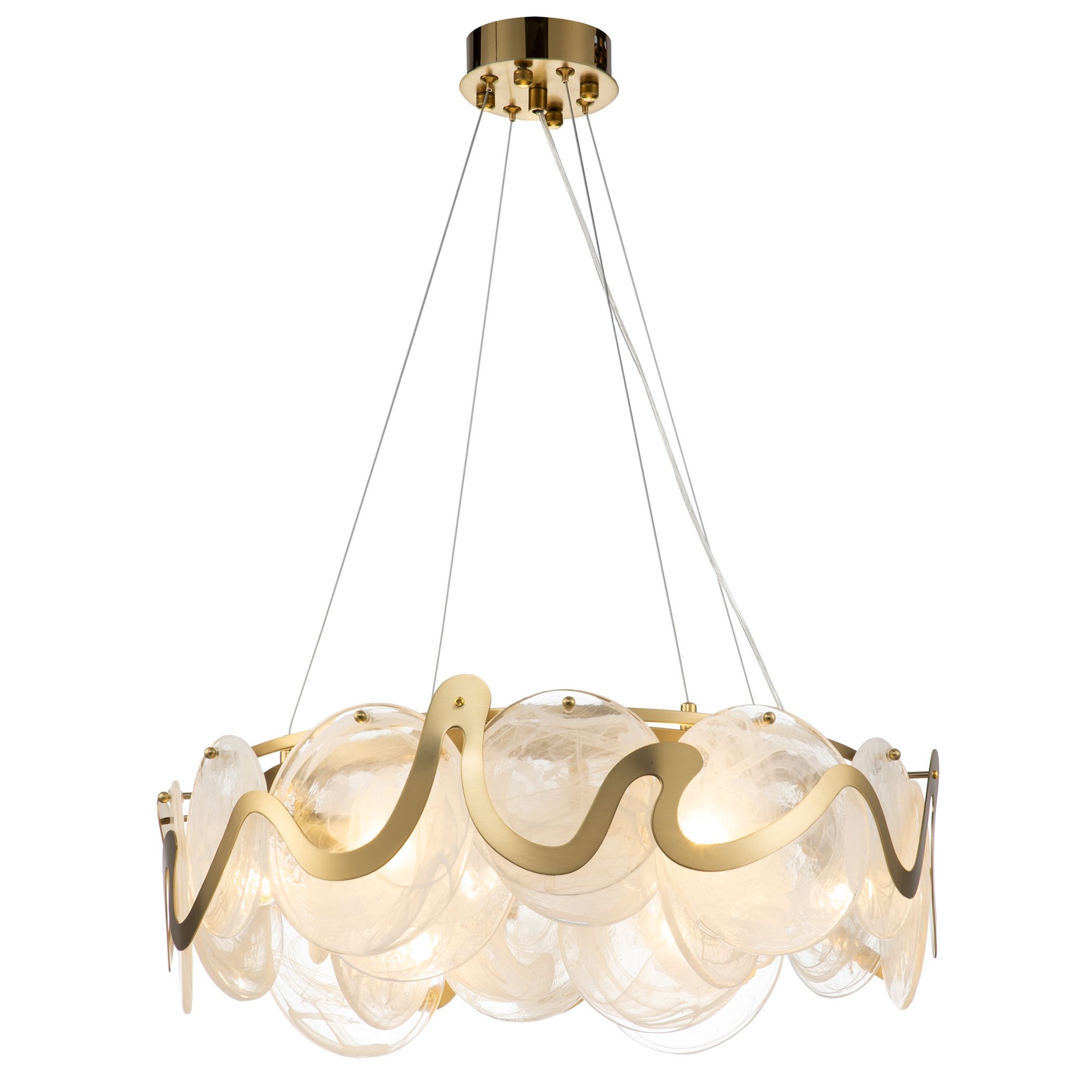 TOOLIGHT pendellampa APP1544-8CP, Borstat guld, 58x58x4cm