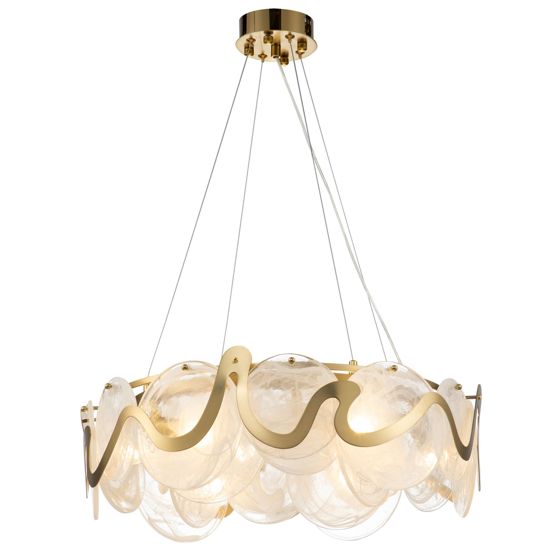 TOOLIGHT pendellampa APP1544-8CP, Borstat guld, 58x58x4cm