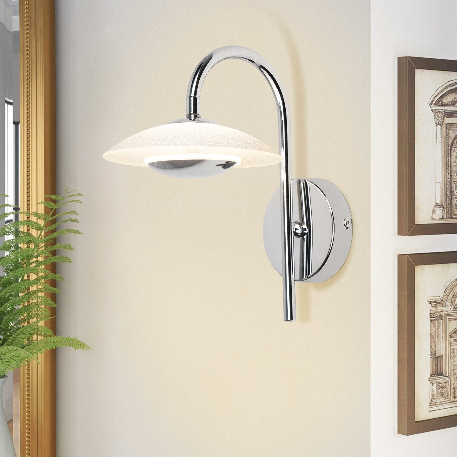 NETTLIFE modern LED-vägglampa för inomhusbelysning, korridorbelysning, 3000K, glas, för hotelltrappa