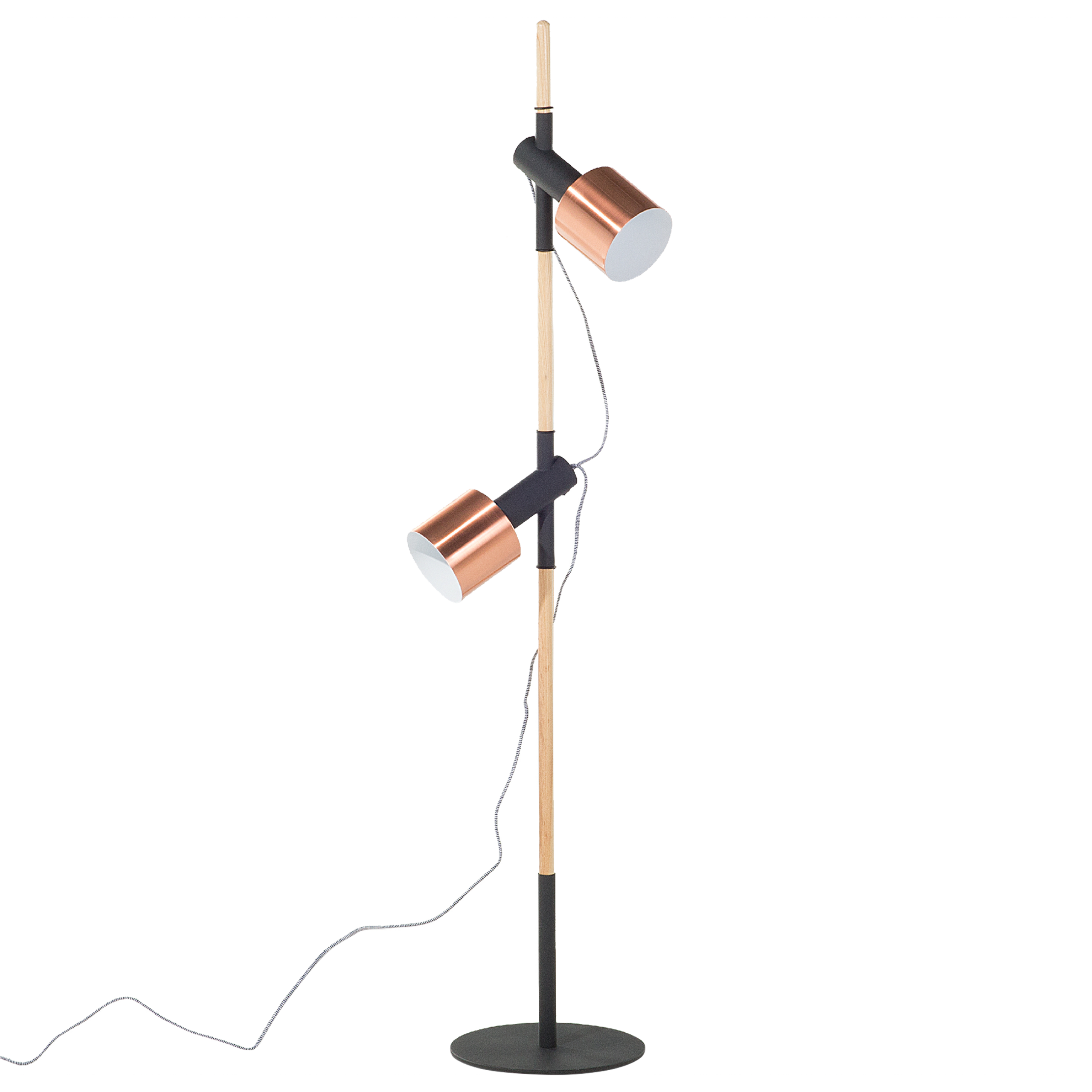 Golvlampa OWENS Justerbar Ek Svart