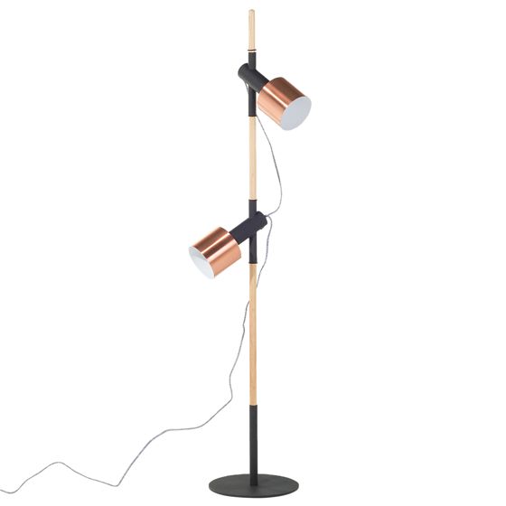 Golvlampa OWENS Justerbar Ek Svart