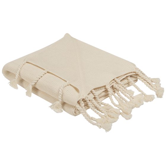 Pläd NAZILLI Bomull 125 x 150 cm Beige