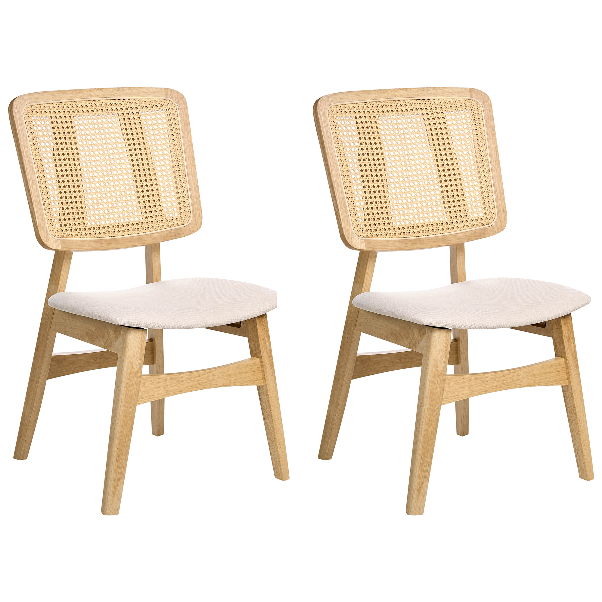 Set med 2 matstolar ALCOVA Trä Ljusbrun