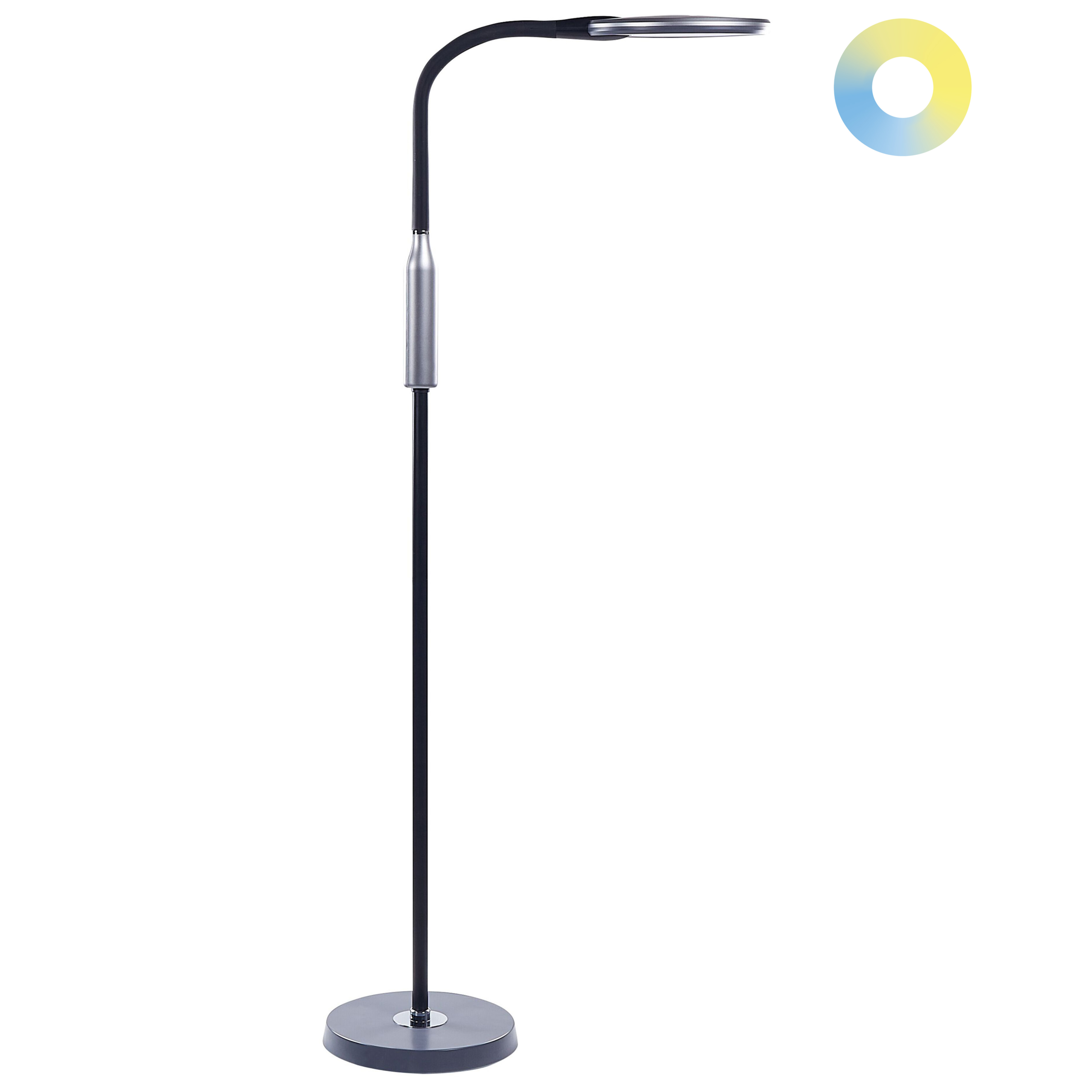LED-golvlampa CASSIOPEIA med dimmer Metall Svart