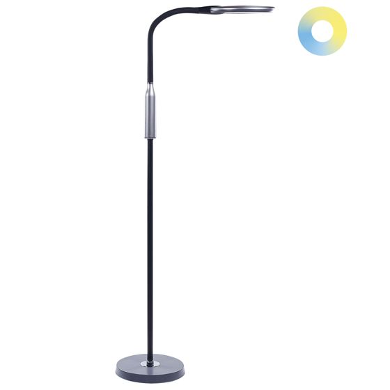 LED-golvlampa CASSIOPEIA med dimmer Metall Svart