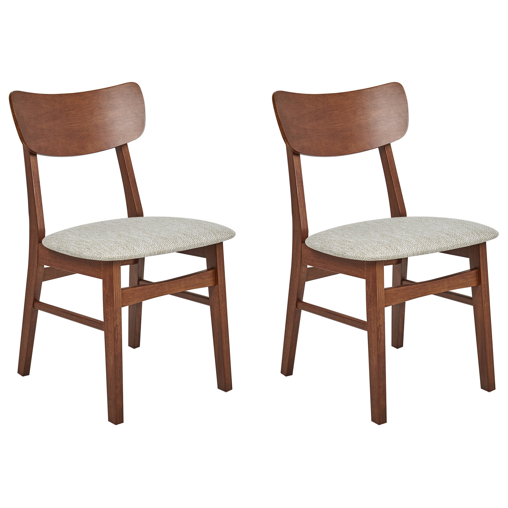 Set med 2 matstolar ANOKA Trä Brun/ Beige