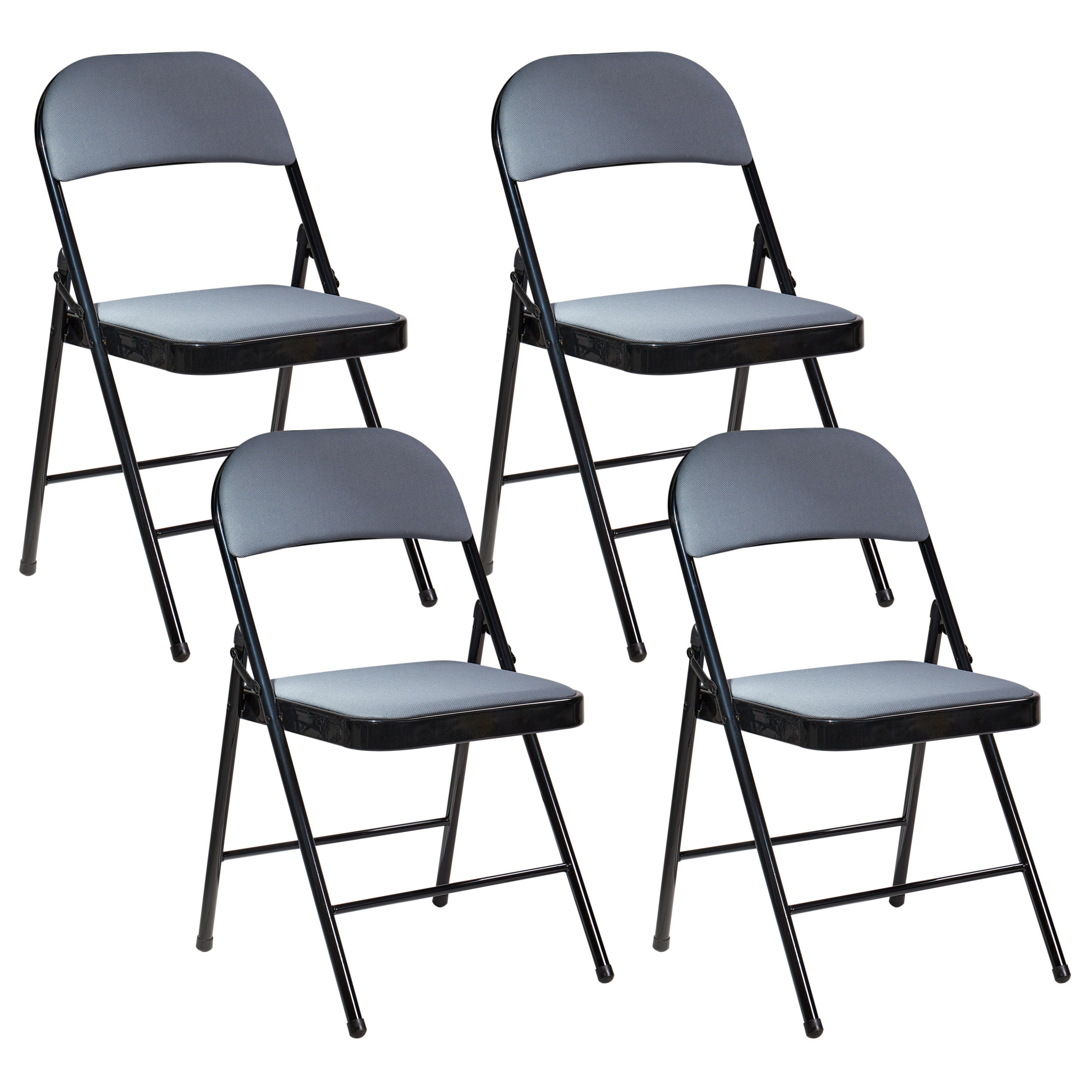 Set med 4 hopfällbara stolar SPARKS Metall Mörkgrå/ Svart