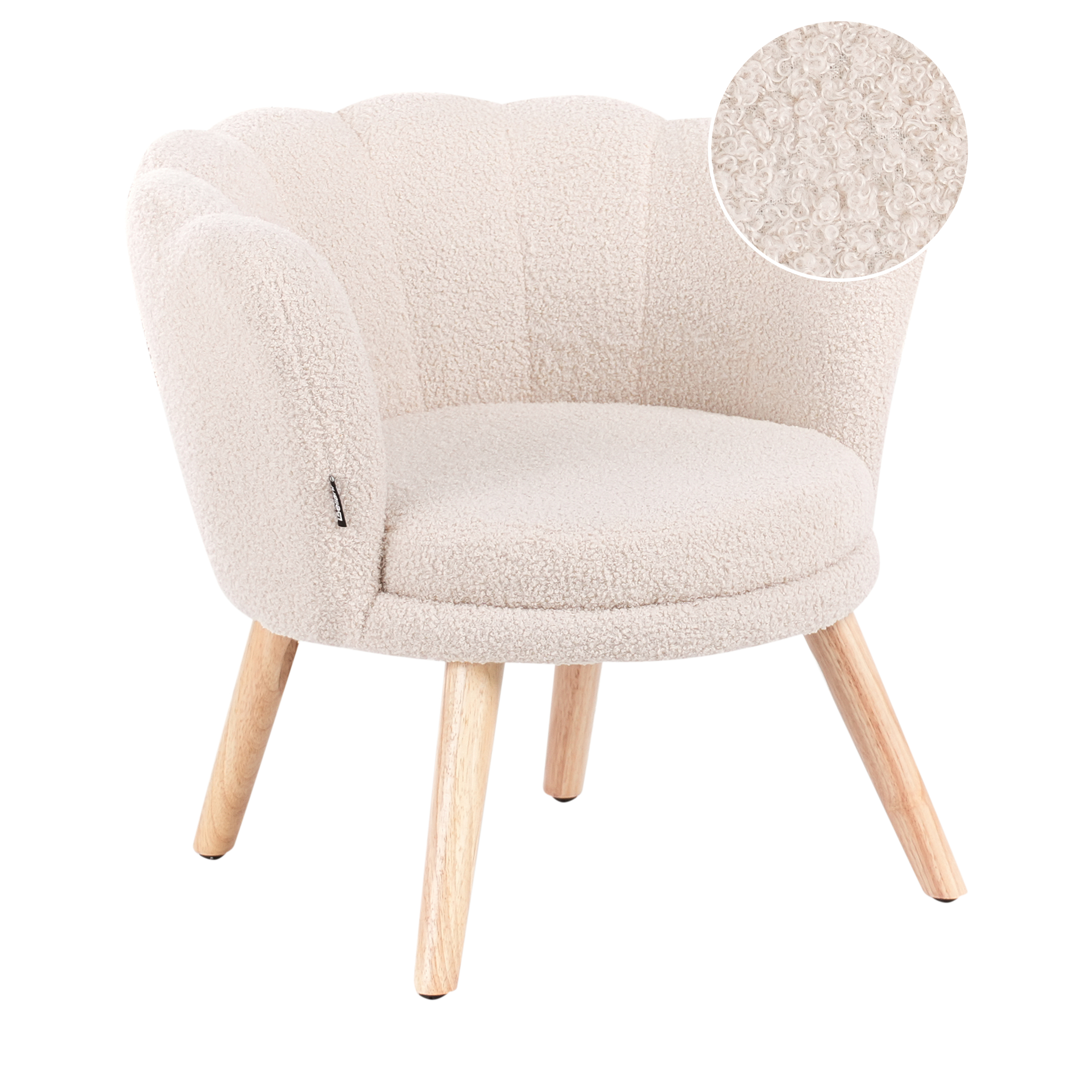 Barnfåtölj HALBY Bouclé Ljusbeige