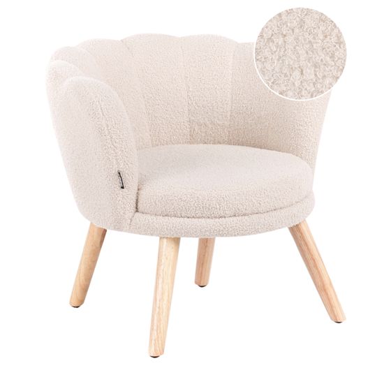 Barnfåtölj HALBY Bouclé Ljusbeige