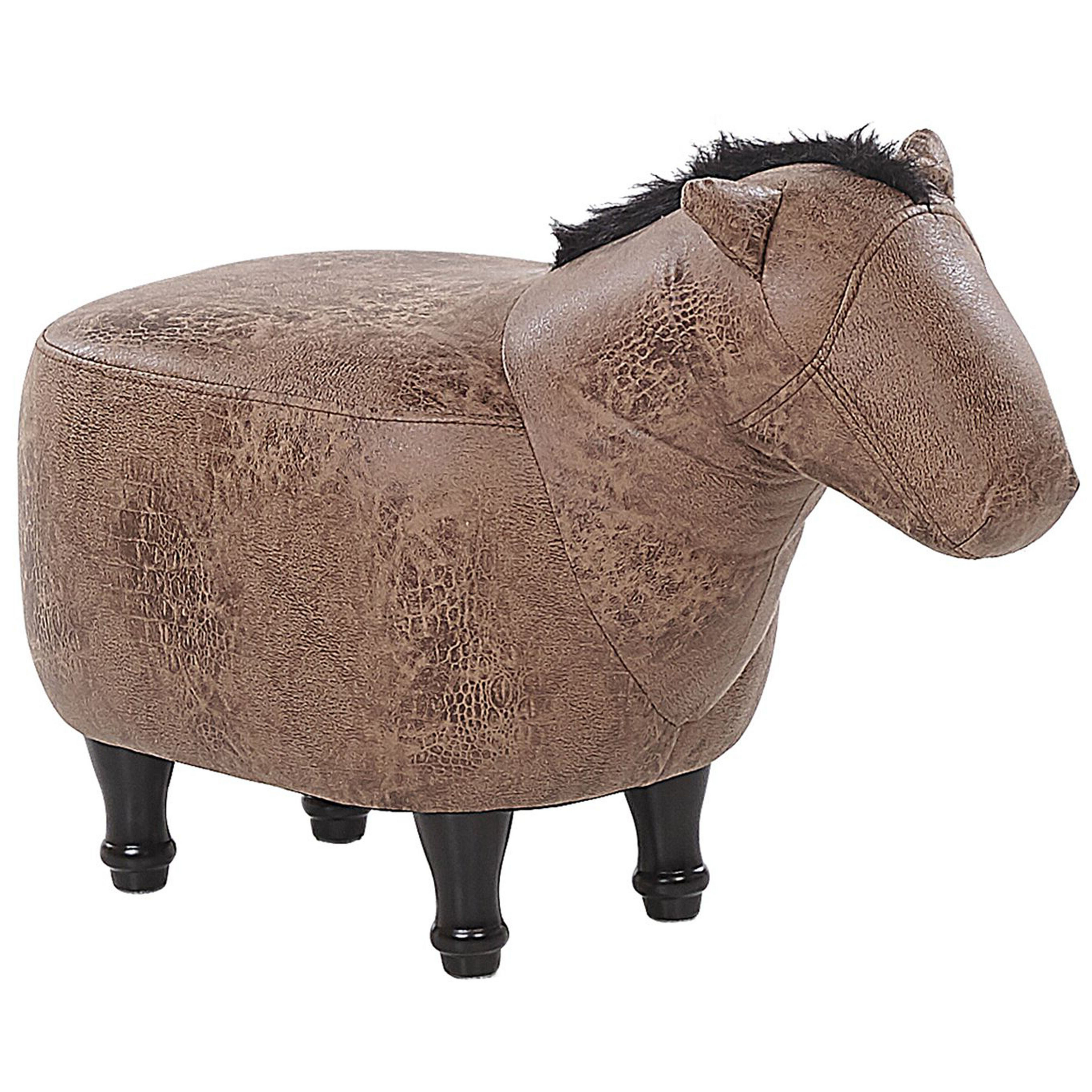 Djurpuff HORSE Häst Konstläder Ljusbrun