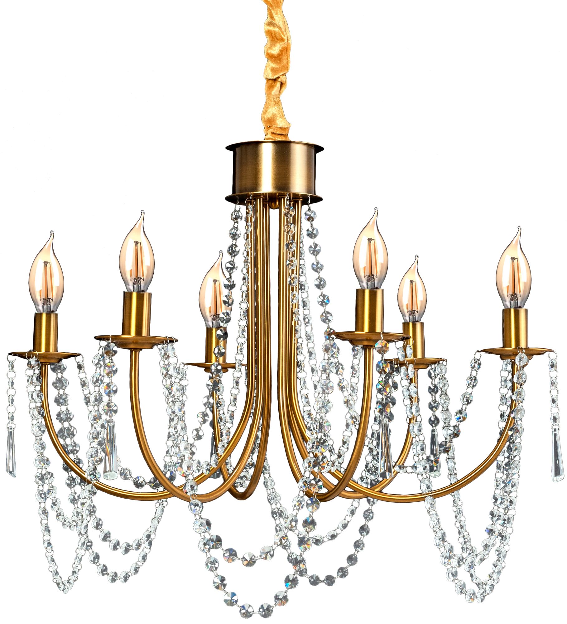 TOOLIGHT hängande taklampa APP765-6CP Guld 60x60x112cm