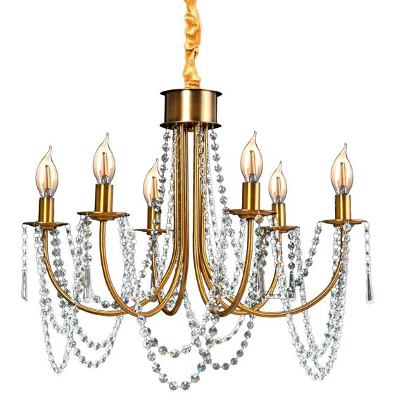 TOOLIGHT hängande taklampa APP765-6CP Guld 60x60x112cm