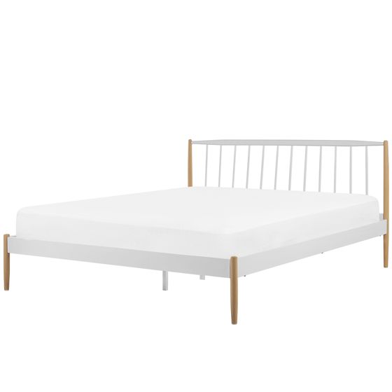 Säng med lamellram Metall MAURS 180 x 200 cm Vit