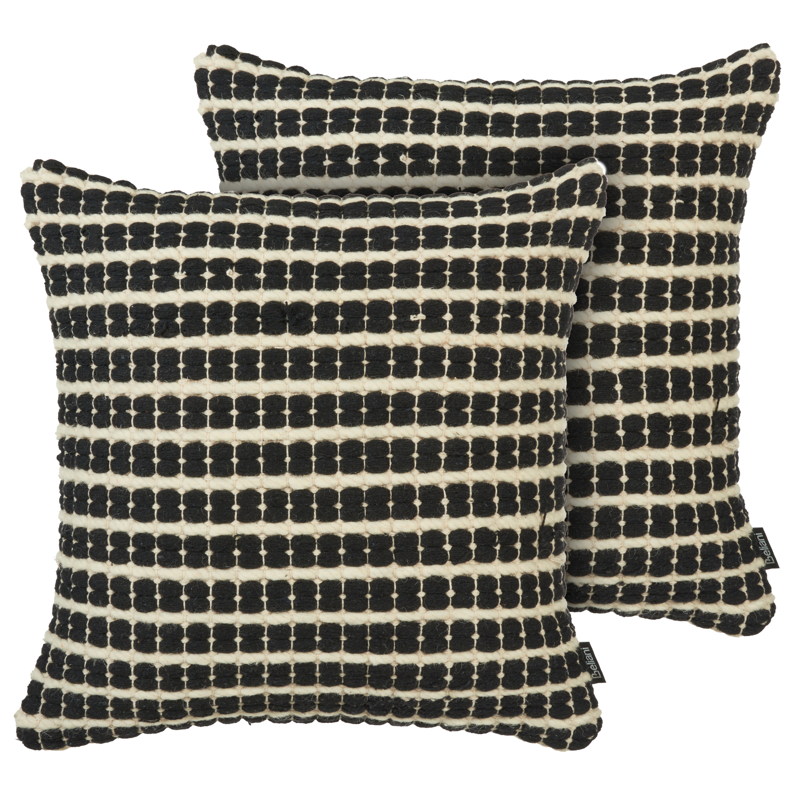 Set med 2 prydnadskuddar YONCALI 45 x 45 cm Bomull Svart Rutigt tryck